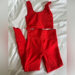 Red workout set, never worn